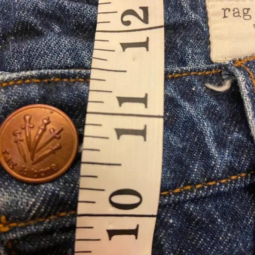Rag & Bone Nina High Rise Ankle Cigarette Jeans Ash Blue Size 30 - Picture 11 of 12